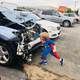 The full image of Sterling serving justice to this vehicle.